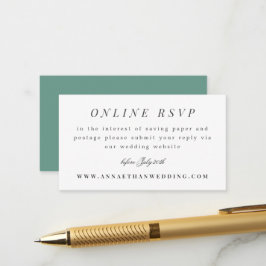 Aquamarine RSVP-Karte für einfache Zweigstellen-Ho Begleitkarte