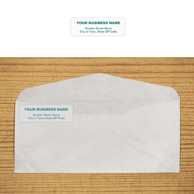 Aquamarine Rücksendeadresse für Grüne Schlichte Te (Business return address label in teal green plain text)