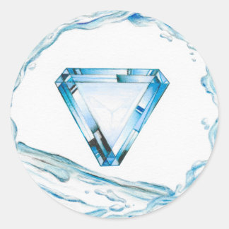 Aquamarine Runder Aufkleber