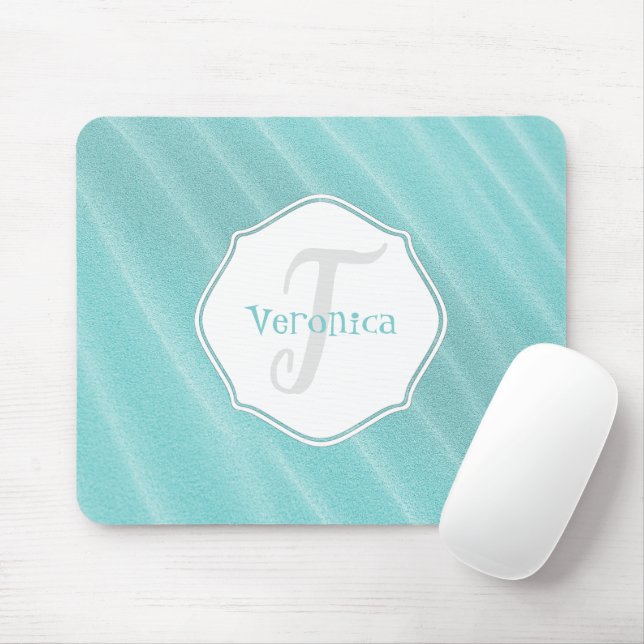 Aquamarine Sand Ripples Personalisierte Maus Pad Mousepad (Mit Mouse)