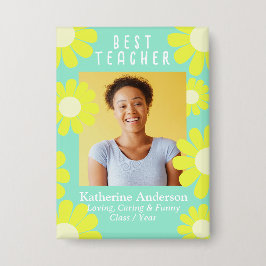 Aquamarine Schaltfläche für Daisy Best Teacher Fot Button