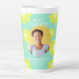 Aquamarine Schaltfläche für Daisy Best Teacher Fot Milchtasse