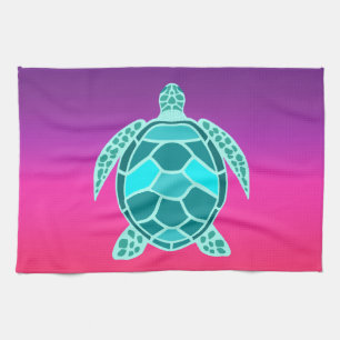 aquamarine Schildkröte, grün Geschirrtuch