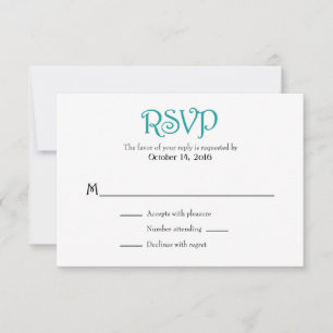 Aquamarine Schlichte RSVP-Karten RSVP Karte