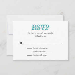Aquamarine Schlichte RSVP-Karten RSVP Karte