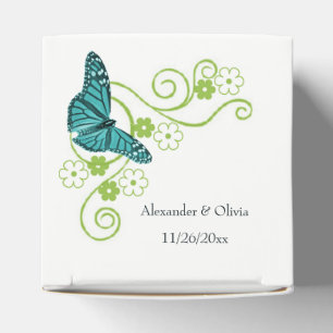Aquamarine Schmetterlingsflora-Gastgeschenk Hochze Geschenkschachtel