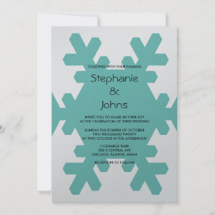 Aquamarine Schneeflocke Elegante Grau Silver Winte Einladung