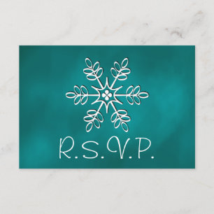 Aquamarine Schneeflocke-Hochzeit UAWG Wartekarte RSVP Karte