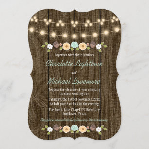 Aquamarine Schnur Licht-Fall-der rustikalen Einladung