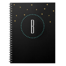 Aquamarine Schwarze Dreiecke Modernes Notebook-Jou