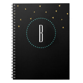 Aquamarine Schwarze Dreiecke Modernes Notebook-Jou Notizblock