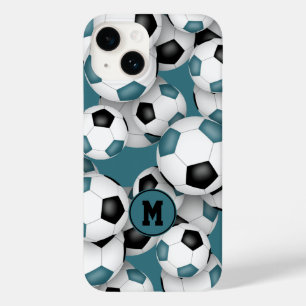 Aquamarine schwarze Fußballmannschaft färbt Kinder Case-Mate iPhone 14 Hülle