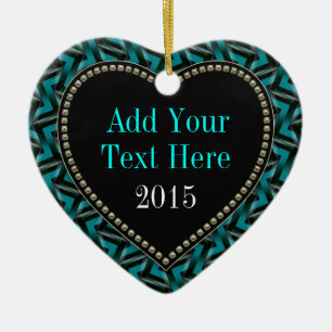 Aquamarine schwarze Herzform Verzierung Keramikornament