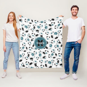 aquamarine schwarze Mannschaft färbt Jungs Fußball Fleecedecke