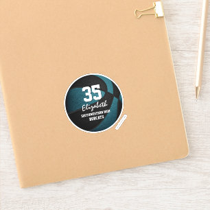 Aquamarine schwarze Mannschaftsfarben Geschenke Ju Aufkleber