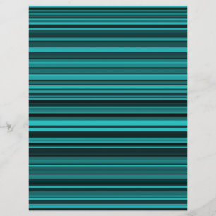 Aquamarine schwarze Streifen Briefbogen