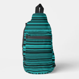 Aquamarine schwarze Streifen Crossbody Bag