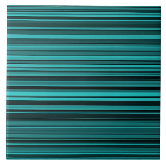 Aquamarine schwarze Streifen Fliese (Vorderseite)