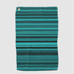 Aquamarine schwarze Streifen Golfhandtuch