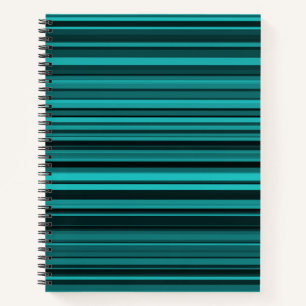Aquamarine schwarze Streifen Notizbuch