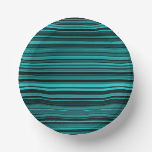 Aquamarine schwarze Streifen Pappteller