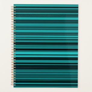 Aquamarine schwarze Streifen Planer