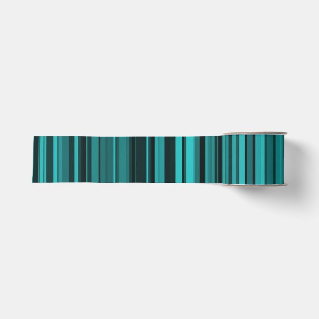 Aquamarine schwarze Streifen Ripsband (Vorderseite)