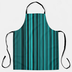 Aquamarine schwarze Streifen Schürze
