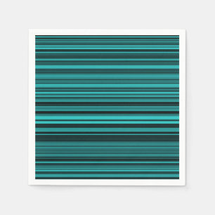 Aquamarine schwarze Streifen Serviette