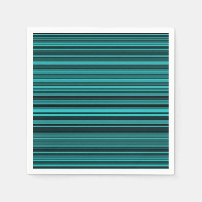 Aquamarine schwarze Streifen Serviette (Vorderseite)