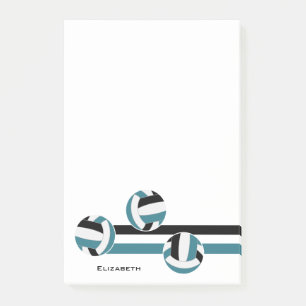 aquamarine schwarze Streifen, Volleyballfarben Post-it Klebezettel