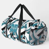 aquamarine Schwarze Volleyball-Mannschaftsfarben