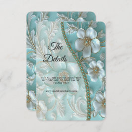 Aquamarine Schwarzweißflur-Detailverpackung Begleitkarte