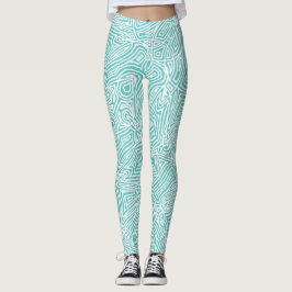 Aquamarine Scripts Leggings