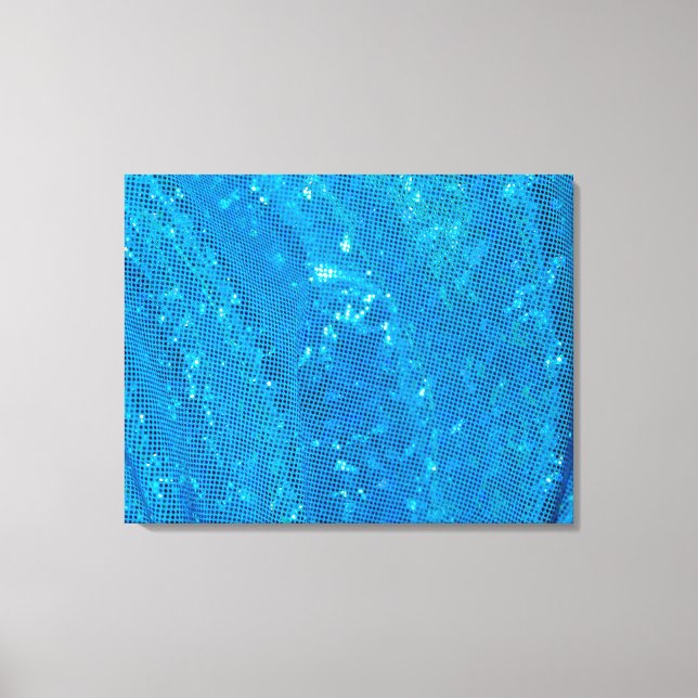 Aquamarine Sequin-Sparkling-4-Panel-Leinwand Leinwanddruck (Vorderseite)