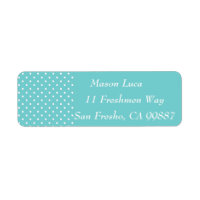 Aquamarine Sky Polka Dot Template Labels