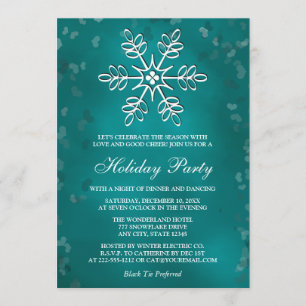 Aquamarine Snowflake-Feierlichkeiten Einladung