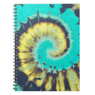 Aquamarine Spirale Abstrakt. Tye Dye Shirt Circle. Notizblock