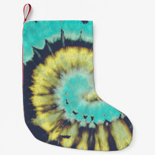 Aquamarine Spirale: Grunge Hippie Texture. Kleiner Weihnachtsstrumpf