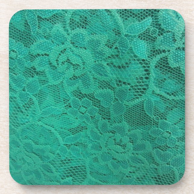 Aquamarine Spitze Getränkeuntersetzer (Vorderseite)