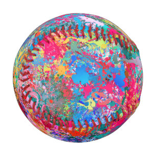 Aquamarine Splash Abstraction Baseball
