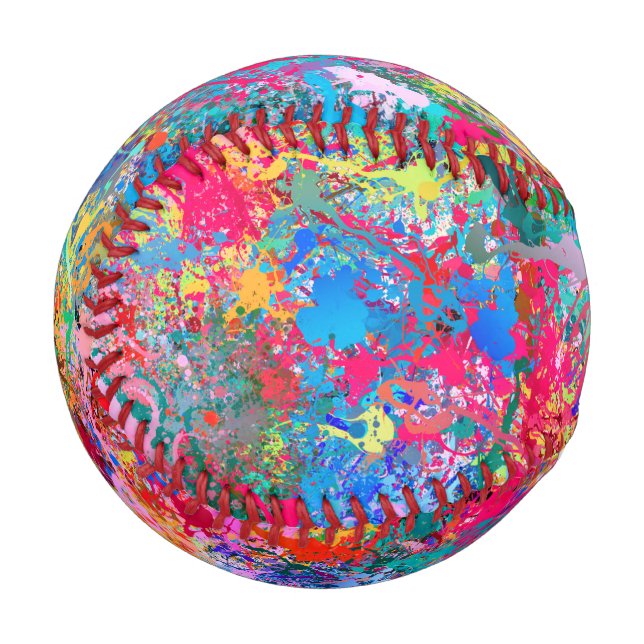 Aquamarine Splash Abstraction Baseball (Vorderseite Links)