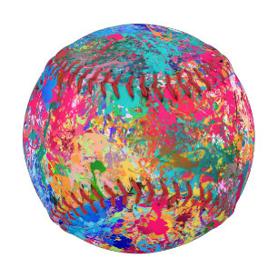 Aquamarine Splash Abstraction Baseball