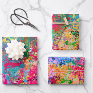 Aquamarine Splash Abstraction Geschenkpapier Set