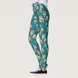 Aquamarine Stammes- Füchse Leggings
