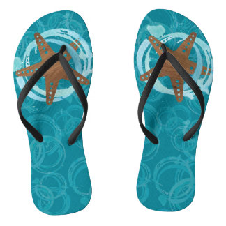 Aquamarine Starfish Flip Flops
