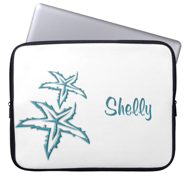 Aquamarine Starfish Personal Laptopschutzhülle (Vorderseite)