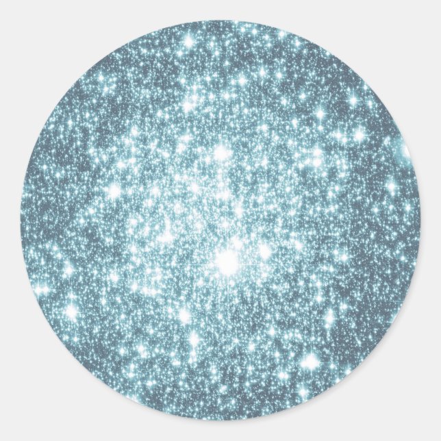 Aquamarine Sterne Runder Aufkleber (Vorderseite)
