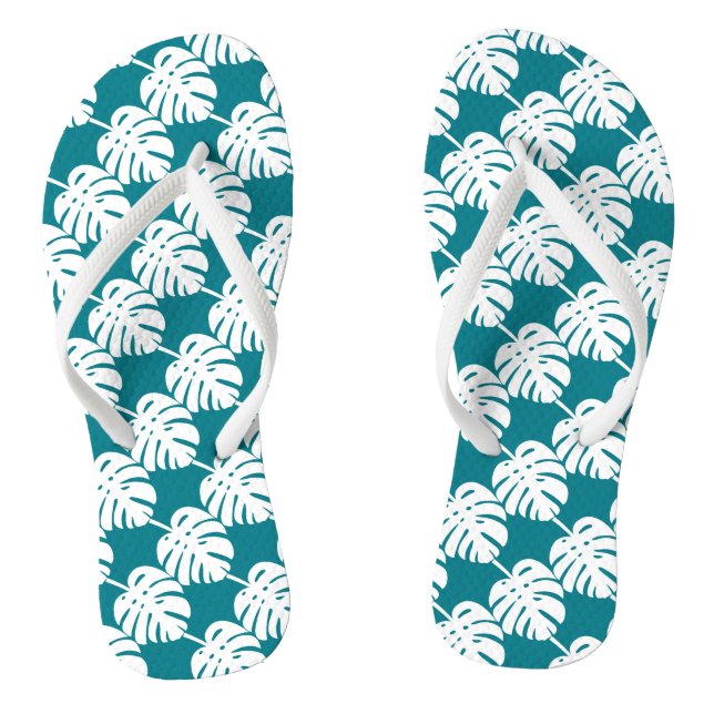 Aquamarine Strandtücher mit Palmblättern oder Flip Flops (Fußbett)
