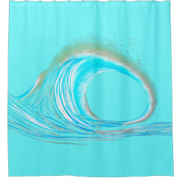 Aquamarine Strandwelle Duschvorhang